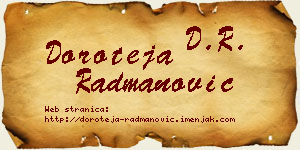 Doroteja Radmanović vizit kartica